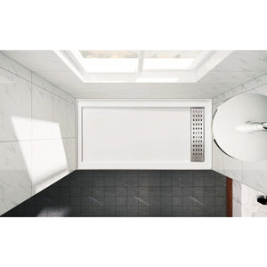 Curacao 60-Inch x 32-Inch Anti-Skid Acrylic Single Threshold Shower Base with Left Drain