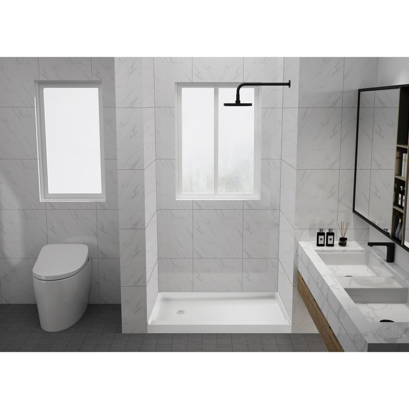 Bonaire 60-Inch x 32-Inch Anti-Skid Acrylic Shower Base with Left Hand Drain