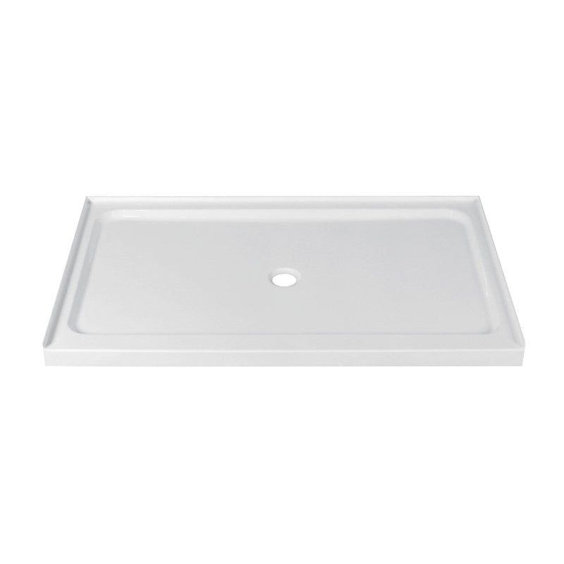 Boracay 60-Inch x 36-Inch Acrylic Single Threshold Shower Base with Center Drain