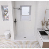 Madura 62-Inch x 31-Inch Anti-Skid Acrylic Barrier Free Single Threshold Shower Base with Center Drain