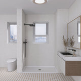 Madura 62-Inch x 31-Inch Anti-Skid Acrylic Barrier Free Single Threshold Shower Base with Center Drain