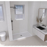Madura 62-Inch x 31-Inch Anti-Skid Acrylic Barrier Free Single Threshold Shower Base with Center Drain