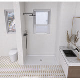 Madura 62-Inch x 36-Inch Anti-Skid Acrylic Barrier Free Single Threshold Shower Base with Center Drain
