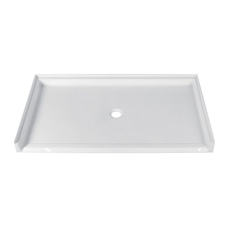 Madura 62-Inch x 36-Inch Anti-Skid Acrylic Barrier Free Single Threshold Shower Base with Center Drain