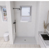 Madura 62-Inch x 38-Inch Anti-Skid Acrylic Barrier Free Single Threshold Shower Base with Center Drain