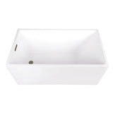 Aqua Eden 51-Inch Acrylic Rectangular Double Ended Freestanding Tub with Drain
