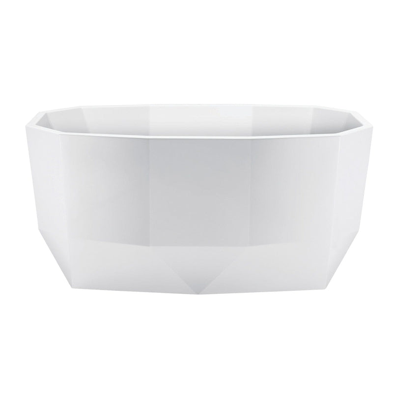 Aqua Eden 51-Inch Acrylic Oval Double Ended Freestanding Tub with Drain