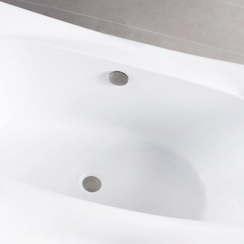 Aqua Eden 66-Inch Acrylic Rectangular Double Ended Freestanding Tub with Overflow/Drain Assembly