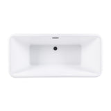 Aqua Eden 71-Inch Acrylic Oval Rectangular Double Ended Pedestal Tub with Drain (No Faucet Drillings)