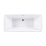 Aqua Eden 71-Inch Acrylic Oval Rectangular Double Ended Pedestal Tub with Drain (No Faucet Drillings)