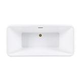 Aqua Eden 71-Inch Acrylic Oval Rectangular Double Ended Pedestal Tub with Drain (No Faucet Drillings)