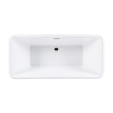 Aqua Eden 71-Inch Acrylic Oval Rectangular Double Ended Pedestal Tub with Drain (No Faucet Drillings)