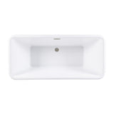 Aqua Eden 71-Inch Acrylic Oval Rectangular Double Ended Pedestal Tub with Drain (No Faucet Drillings)