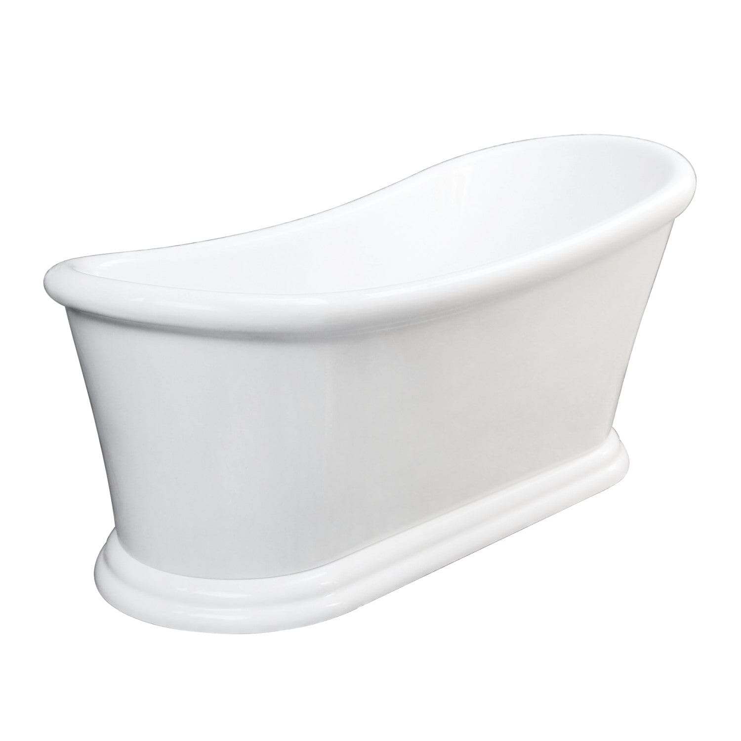 Aqua Eden 67-Inch Acrylic Oval Single Slipper Pedestal Tub with Drain ...