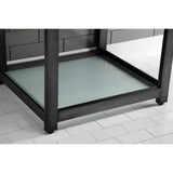 Quadras 25-Inch Ceramic Console Sink with Steel Base and Glass Shelf (1-Hole)