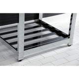 Quadras 25-Inch Ceramic Console Sink with Steel Base and Shelf (4-Inch, 3-Hole)