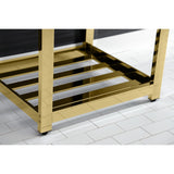 Quadras 25-Inch Ceramic Console Sink with Steel Base and Shelf (4-Inch, 3-Hole)