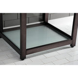 Quadras 25-Inch Ceramic Console Sink with Steel Base and Glass Shelf (4-Inch, 3-Hole)