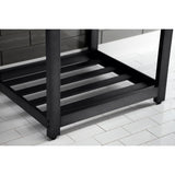 Quadras 25-Inch Ceramic Console Sink with Steel Base and Shelf (8-Inch, 3-Hole)