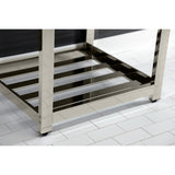 Quadras 25-Inch Ceramic Console Sink with Steel Base and Shelf (8-Inch, 3-Hole)