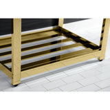 Quadras 31-Inch Ceramic Console Sink with Steel Base and Shelf (1-Hole)