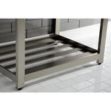 Quadras 31-Inch Ceramic Console Sink with Steel Base and Shelf (1-Hole)