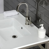 Quadras 31-Inch Ceramic Console Sink with Steel Base and Glass Shelf (1-Hole)