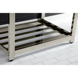 Quadras 31-Inch Ceramic Console Sink with Steel Base and Shelf (4-Inch, 3-Hole)