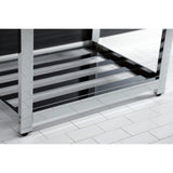 Quadras 31-Inch Ceramic Console Sink with Steel Base and Shelf (8-Inch, 3-Hole)