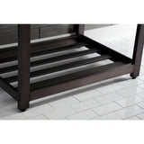 Quadras 31-Inch Ceramic Console Sink with Steel Base and Shelf (8-Inch, 3-Hole)