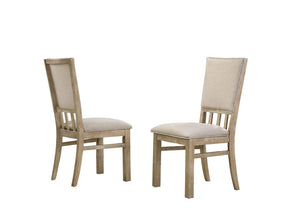 Brutus Set of 2 Reclaimed Wheat 19" Wide Contemporary Fabric Dining Chair