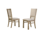 Brutus Set of 2 Reclaimed Wheat 19" Wide Contemporary Fabric Dining Chair