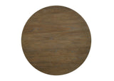 Havanna Vintage Walnut 47" Wide Contemporary Round Dining Table with Off White Colored Base
