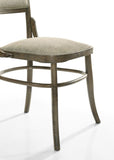 Bistro Set of 2 Vintage Walnut 19" Wide Contemporary Fabric Dining Chair with Cushion