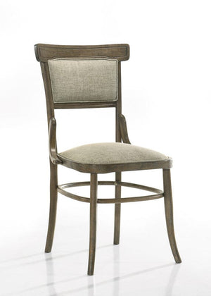 Bistro Set of 2 Vintage Walnut 19" Wide Contemporary Fabric Dining Chair with Cushion
