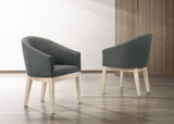 Neroli Gray Fabric Accent Chairs and Side Table Living Room Set