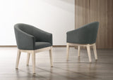 Neroli Set of 2 Gray Fabric Barrel Accent Chair