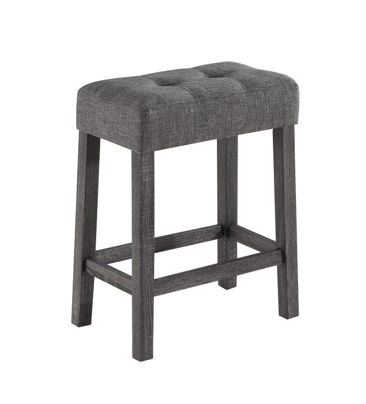 Oriana Gray 4 Piece Counter Height 36" Pub Table Set with Tufted Gray Linen Stools