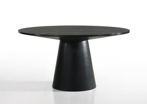 Jasper Ebony Black 59" Wide Contemporary Round Dining Table