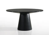 Jasper Ebony Black 5 Piece Round Dining Table Set with Gray Chairs