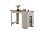 Alonzo Light Gray Small Space Counter Height Dining Table with Cabinet and Drawer Storage