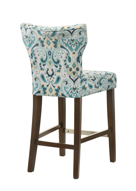 Chelsea Blue and Yellow Fabric Counter Height Chair