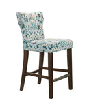 Chelsea Blue and Yellow Fabric Counter Height Chair