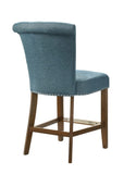 Auggie Blue Fabric Counter Height Chair with Nailhead Trim