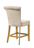 Auggie Cream Fabric Counter Height Chair with Nailhead Trim