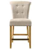 Auggie Cream Fabric Counter Height Chair with Nailhead Trim