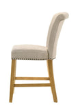 Auggie Cream Fabric Counter Height Chair with Nailhead Trim