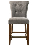 Auggie Gray Fabric Counter Height Chair with Nailhead Trim