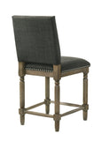 Everton Gray Fabric Counter Height Chair with Nailhead Trim