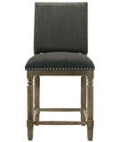 Everton Gray Fabric Counter Height Chair with Nailhead Trim